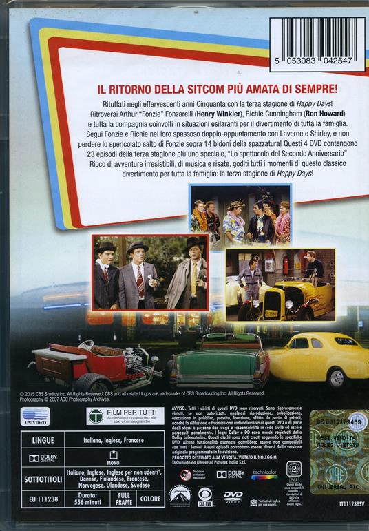 Happy Days. Stagione 3 (4 DVD) - DVD - Film di Art Fisher , James Tayne  Commedia | IBS