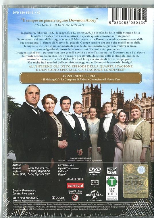 Downton Abbey. Stagione 4 (Serie TV ita) (4 DVD) di Ashley Pearce,Andy Goddard,Brian Kelly - DVD - 2