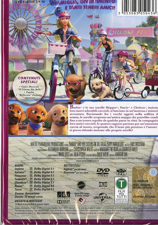 Barbie e il tesoro dei cuccioli - DVD - Film di Andrew Taw Animazione | IBS
