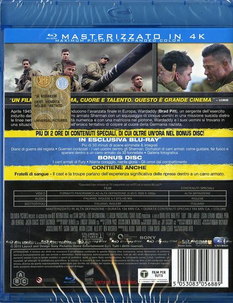 Fury (2 Blu-ray)<span>.</span> Edizione speciale di David Ayer - Blu-ray - 2