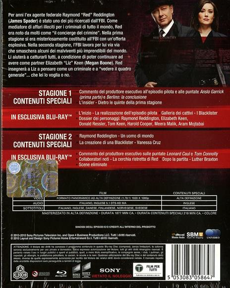 The Blacklist. Stagione 1 - 2 (12 Blu-ray) di Michael W. Watkins,Vincent Misiano,Joe Carnahan - Blu-ray - 2