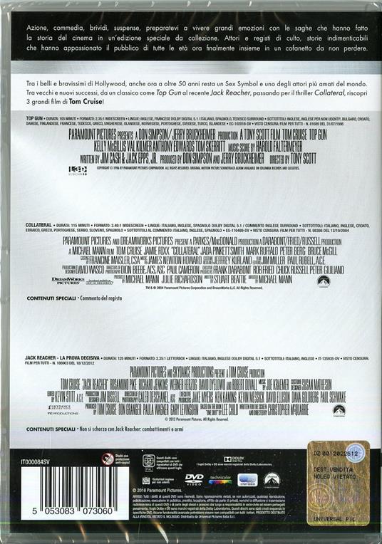 Tom Cruise. Master Collection (3 DVD) di Michael Mann,Christopher McQuarrie,Tony Scott - 2