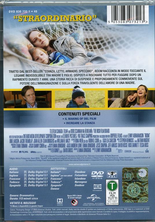 Room di Lenny Abrahamson - DVD - 2