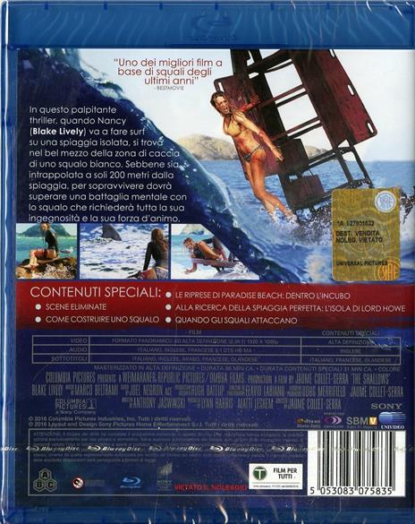 Paradise Beach. Dentro l'incubo di Jaume Collet-Serra - Blu-ray - 2