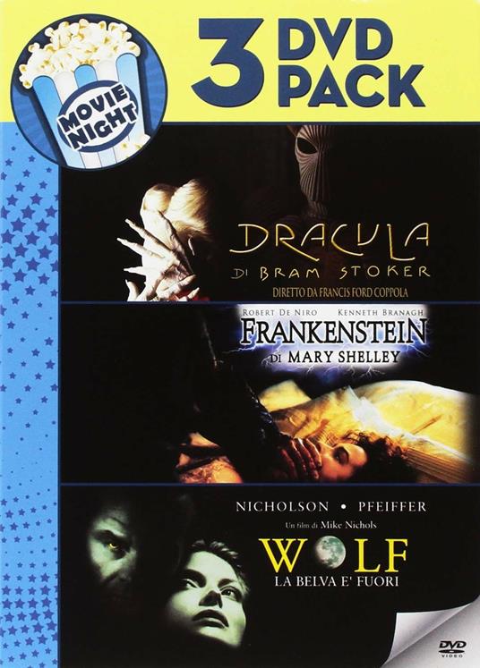 Frankenstein di Mary Shelley - Dracula di Bram Stoker - Wolf. La belva è  fuori (3 DVD) - DVD - Film di Kenneth Branagh , Francis Ford Coppola  Fantastico | IBS