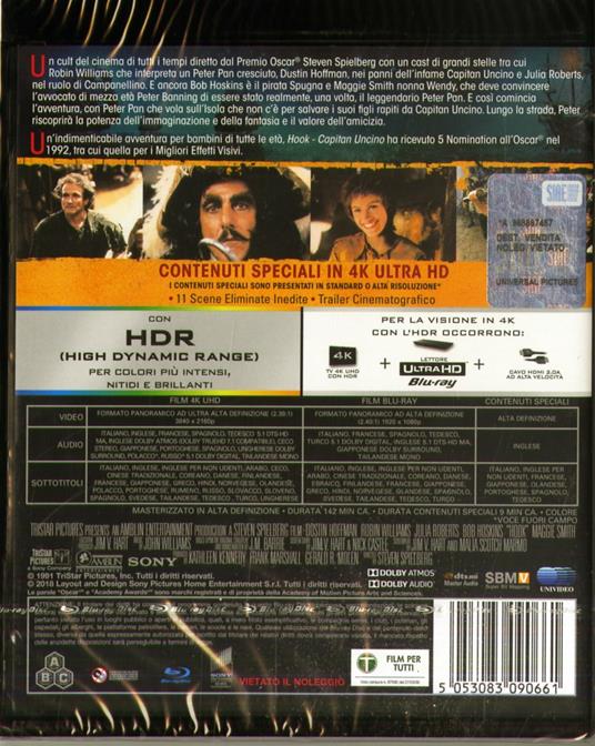 STEVEN SPIELBERG/ROBIN WILLIAMS/DUSTIN HOFFMAN - HOOK[4K UHD BLU