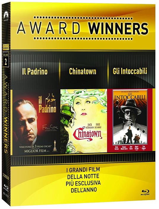 Il Padrino. Chinatown. Gli intoccabili. Oscar Collection (3 Blu-ray) di Francis Ford Coppola,Brian De Palma,Roman Polanski