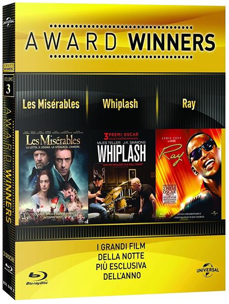 Les Misérables. Whiplash. Ray. Oscar Collection (3 Blu-ray) di Damien Chazelle,Taylor Hackford,Tom Hooper