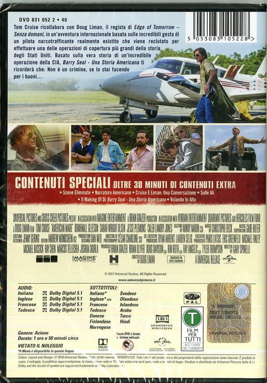 Barry Seal. Una storia americana (DVD) - DVD - Film di Doug Liman Avventura  | IBS