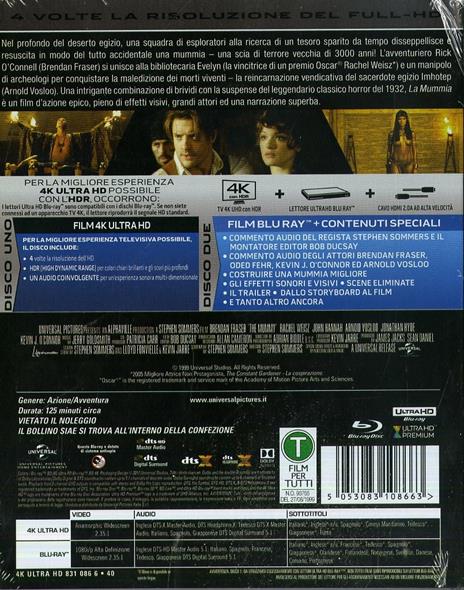 La Mummia (Blu-ray + Blu-ray 4K Ultra HD) di Stephen Sommers - 2