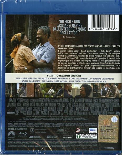 Barriere (Blu-ray) di Denzel Washington - Blu-ray - 2