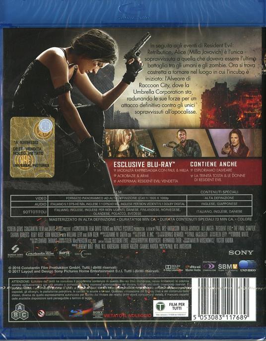 Resident Evil. The Final Chapter (Blu-ray) di Paul W. S. Anderson - Blu-ray - 2