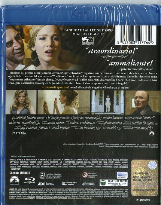 Madre! Con 3 card da collezione ispirate al film (Blu-ray) - Blu-ray - Film  di Darren Aronofsky Drammatico | IBS
