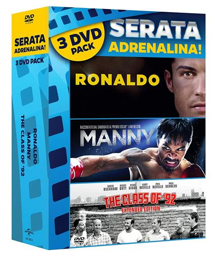 Ronaldo - Manny - Class of 82 (DVD) di Cristiano Ronaldo,Jimmy Kimmel,Liam Neeson,Jinkee Pacquiao,Manny Pacquiao,Jeremy Piven,Freddie Roach,Mark Wahlberg,David Beckham,Nicky Butt,Ryan Giggs,Gary Neville,Phil Neville,Paul Scholes,Raphael Burke,Karl Brown