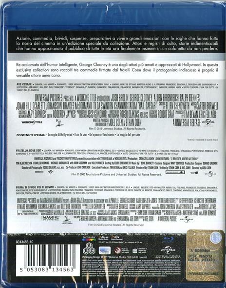 George Clooney Master Collection. Ave, Cesare! - Fratello, dove sei? - Prima ti sposo e poi ti rovino (3 Blu-ray) di Ethan Coen,Joel Coen - 2