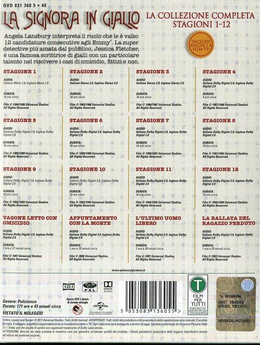 La signora in giallo. Serie completa (70 DVD) - DVD - Film di Corey Allen ,  Hi Averback Giallo | IBS