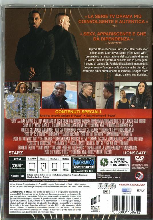 Power. Stagione 3. Serie TV ita (3 DVD) di George Tillman Jr.,John David Coles,Anthony Hemingway - DVD - 2