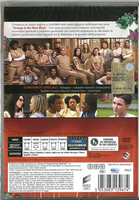 Orange Is the New Black. Stagione 3. Serie TV ita (4 DVD) di Andrew McCarthy,Phil Abraham,Michael Trim - DVD - 2