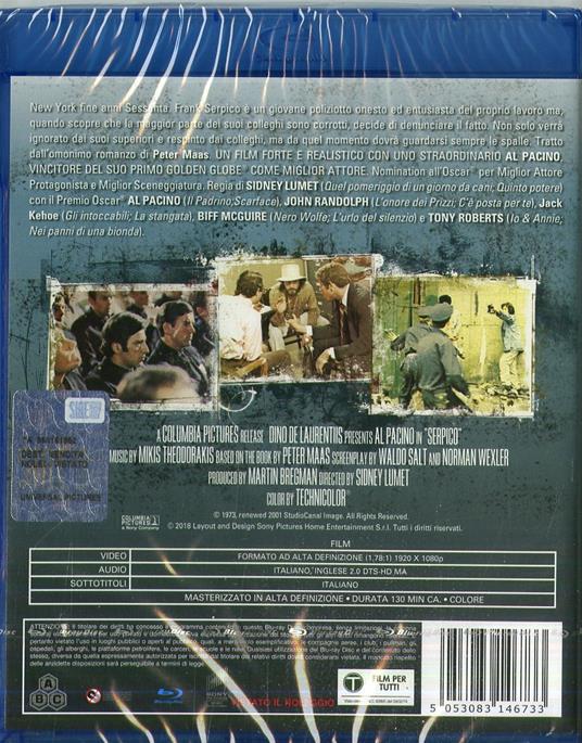 Serpico (Blu-ray) di Sidney Lumet - Blu-ray - 2