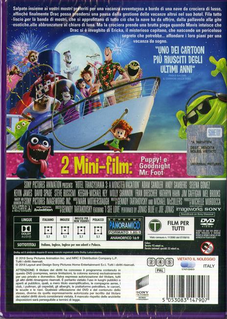 Hotel Transylvania 3. Una vacanza mostruosa (DVD) - DVD - Film di Genndy  Tartakovsky Animazione | IBS