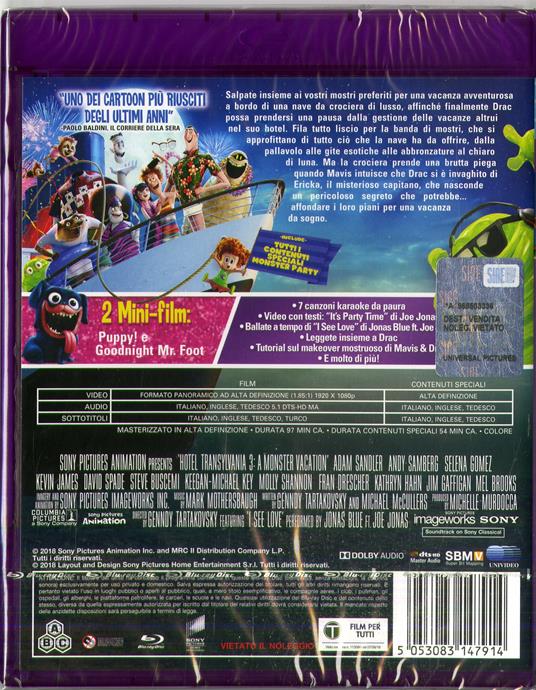 Hotel Transylvania 3. Una vacanza mostruosa (Blu-ray) - Blu-ray - Film di  Genndy Tartakovsky Animazione | IBS