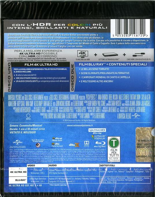 Pitch Perfect 2 (Blu-ray + Blu-ray 4K Ultra HD) di Elizabeth Banks - Blu-ray + Blu-ray Ultra HD 4K - 2