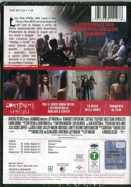 Obbligo o verità (DVD) - DVD - Film di Jeff Wadlow Fantastico