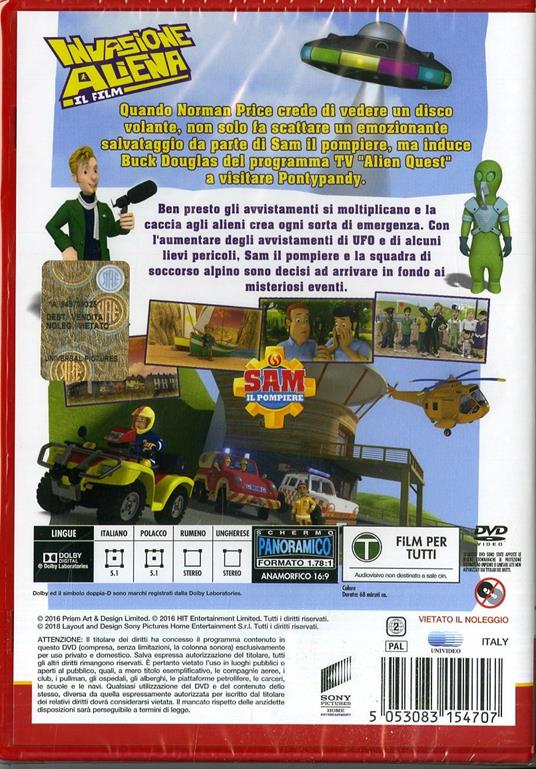 Sam il pompiere. Minaccia aliena (DVD) - DVD - Film di Gary Andrews  Animazione | IBS