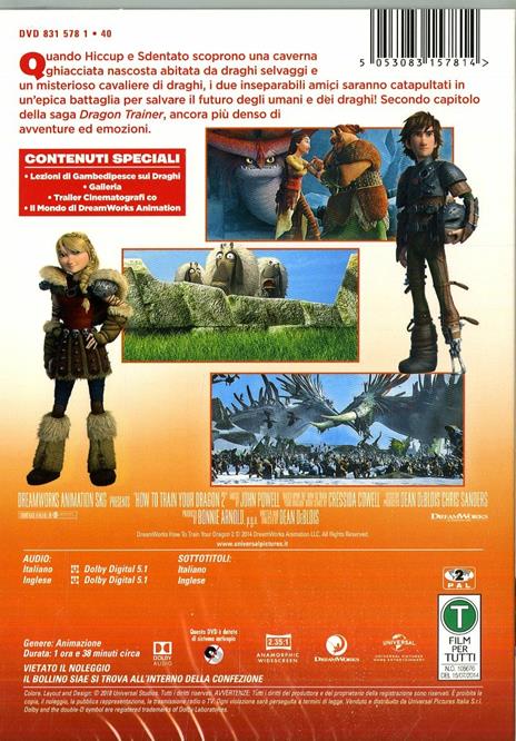 Dragon Trainer 2 (DVD) - DVD - Film di Dean DeBlois Animazione | IBS