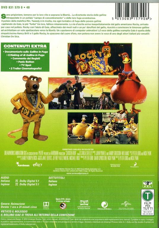 Galline in fuga (DVD) di Nick Park,Peter Lord - DVD - 2