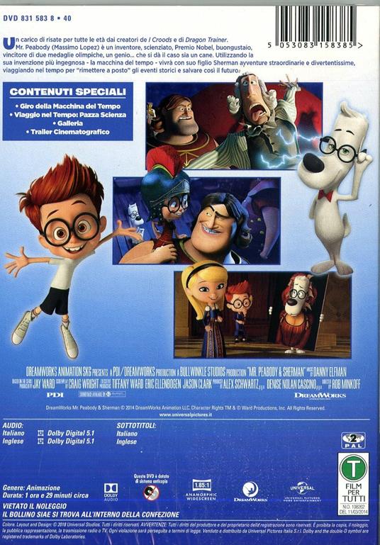 Mr. Peabody e Sherman (DVD) - DVD - Film di Rob Minkoff Animazione | IBS
