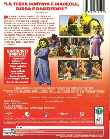 Shrek 3 (Blu-ray) di Chris Miller,Raman Hui - Blu-ray - 2