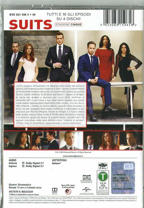 Suits. Stagione 5 (4 DVD) di Kevin Bray,Michael Smith,John Scott - DVD - 2