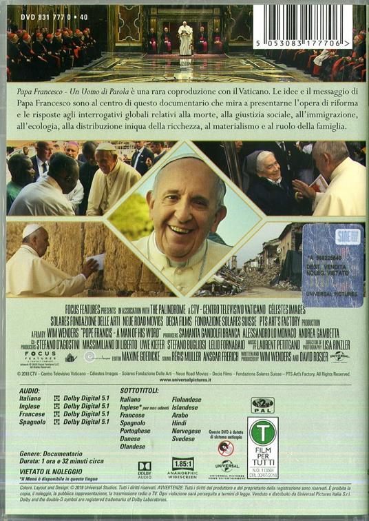 Papa Francesco. Un uomo di parola (DVD) - DVD - Film di Wim Wenders  Documentario | IBS