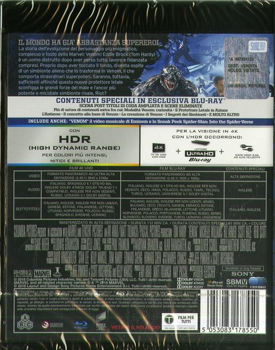 Venom (Blu-ray + Blu-ray 4K Ultra HD) di Ruben Fleischer - Blu-ray + Blu-ray Ultra HD 4K - 2