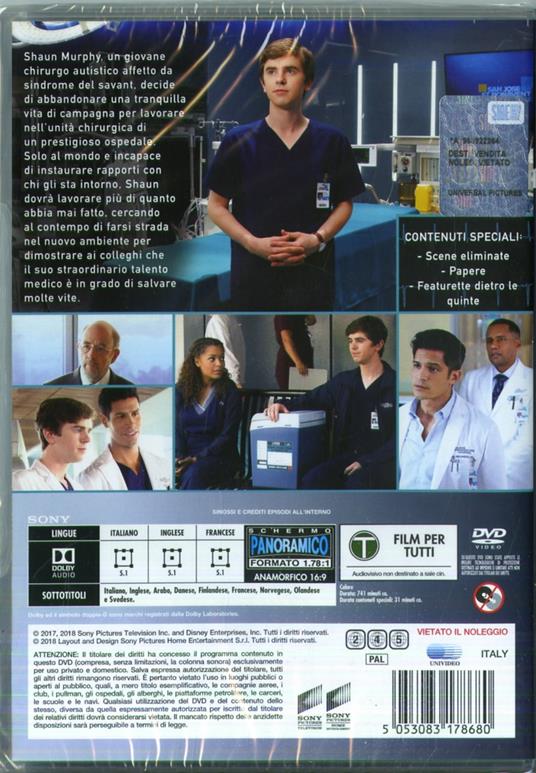 The Good Doctor. Stagione 1. Serie TV ita (5 DVD) - DVD - Film di David  Shore Drammatico | IBS