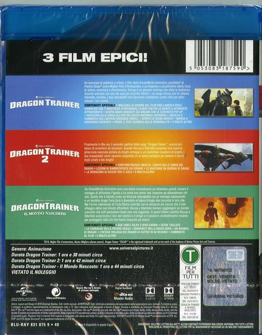 Dragon Trainer Collection 1-3 (Blu-ray) - Blu-ray - Film di Dean DeBlois  Bambini e ragazzi