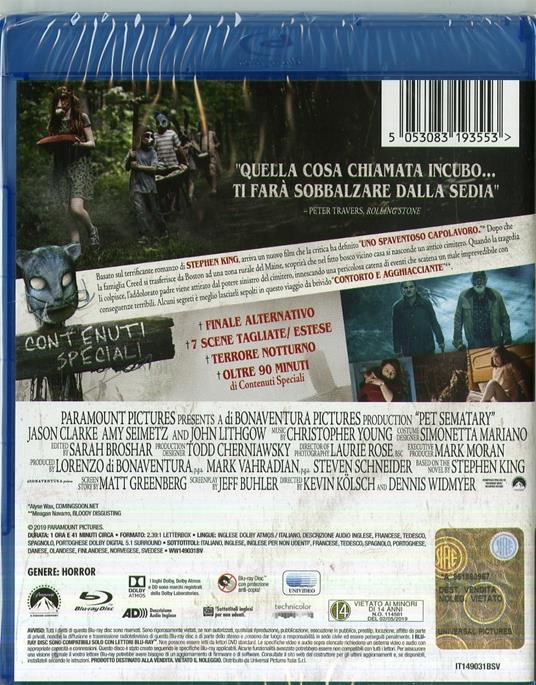 Pet Sematary 2019 (Blu-ray) di Kevin Kölsch,Dennis Widmyer - Blu-ray - 2