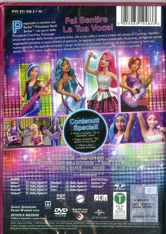 Barbie principessa Rock. Barbie cantante. Edizione 60° Anniversario (DVD) - DVD - 2