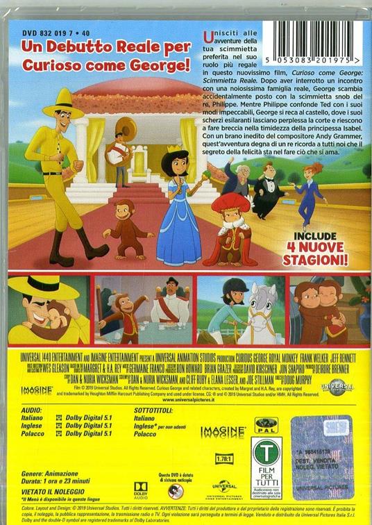 Curioso come George. Royal Monkey (DVD) - DVD - Film di Phil Weinstein  Animazione | IBS