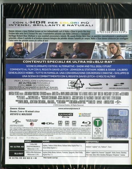 Fast & Furious. Hobbs & Shaw (Blu-ray + Blu-ray 4K Ultra HD) di David Leitch - Blu-ray + Blu-ray Ultra HD 4K - 2