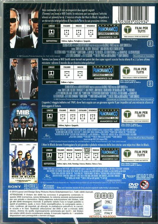 Men in Black Collection 1-4 (4 DVD) - DVD - Film di Barry Sonnelfeld , F.  Gary Gray Film | IBS