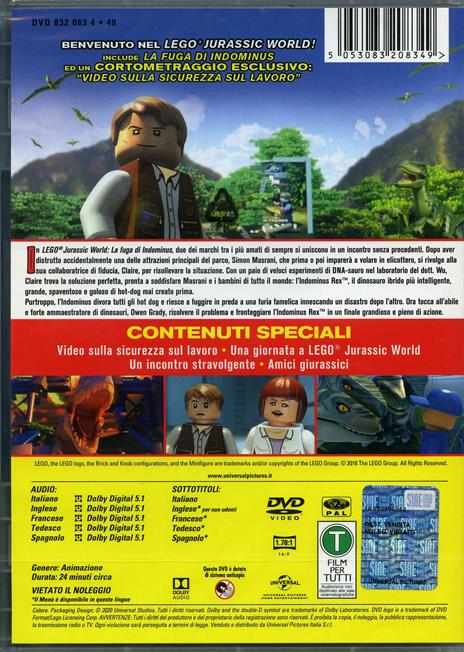 LEGO Jurassic World. La fuga di Indominus (DVD) di Michael D. Black - DVD - 2