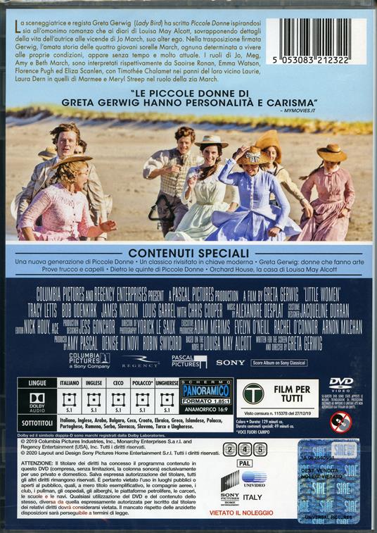 Piccole donne (DVD) - DVD - Film di Greta Gerwig Drammatico | IBS