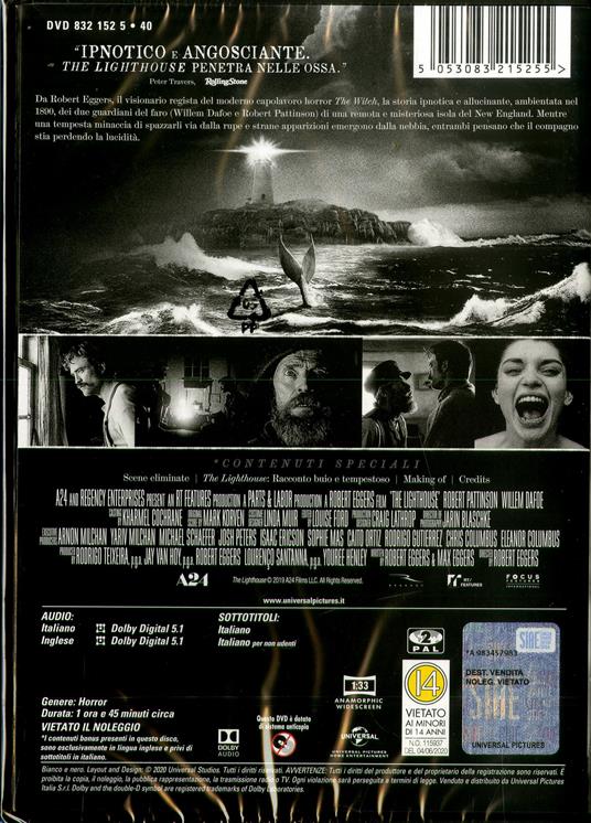 The Lighthouse (DVD) - DVD - Film di Robert Eggers Fantastico | IBS