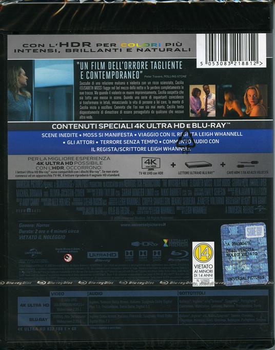L' uomo invisibile (Blu-ray + Blu-ray Ultra HD 4K) di Leigh Whannell - Blu-ray + Blu-ray Ultra HD 4K - 2