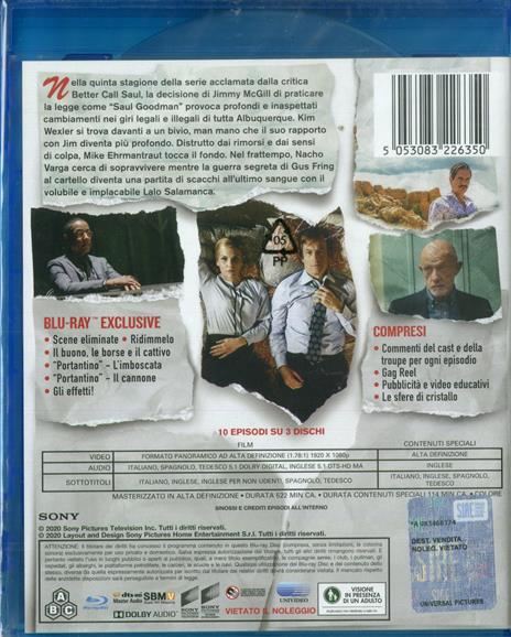 Better Call Saul. Stagione 5. Serie TV ita (3 Blu-ray) di Colin Bucksey,Adam Bernstein,Vince Gilligan - Blu-ray - 2
