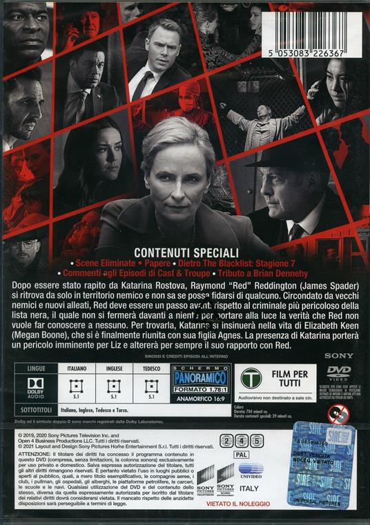 The Blacklist. Stagione 7. Serie TV ita (DVD) di Jon Bokenkamp - DVD - 3