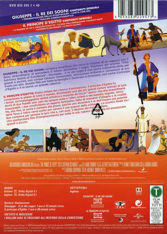 Cofanetto Dreamworks. Giuseppe re dei sogni + Il principe d'Egitto (2 DVD)  - DVD - Film di Rob LaDuca , Robert C. Ramirez Bambini e ragazzi | IBS
