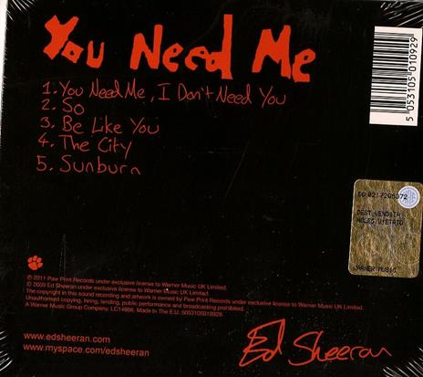 You Need Me - CD Audio di Ed Sheeran - 2